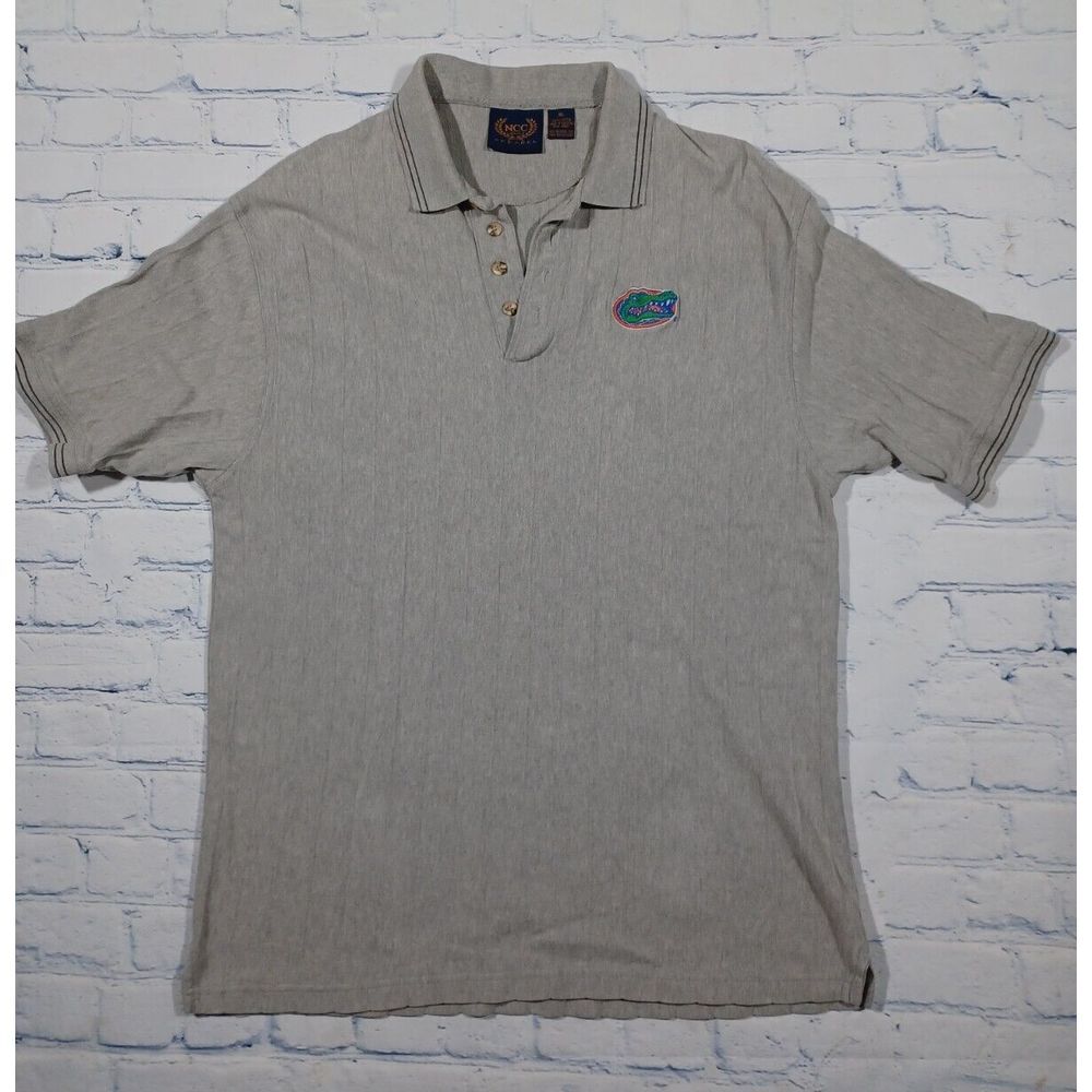 Florida Gators Shirt Mens XL Gray Polo Embroidered‎ NCC Gold Apparel Football